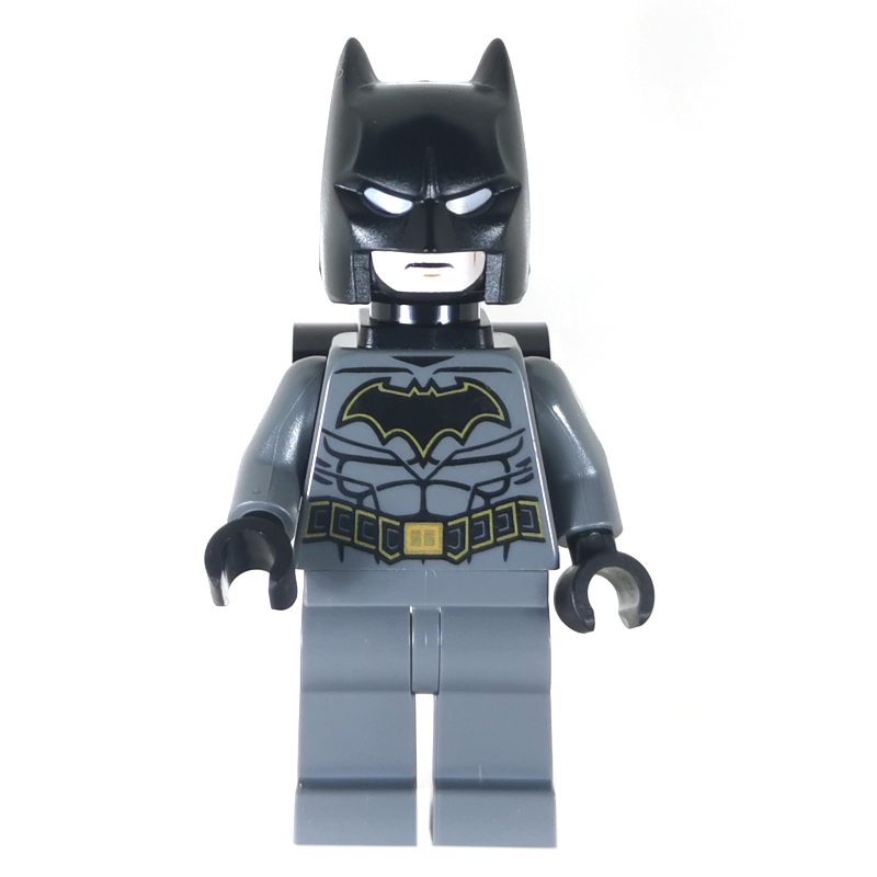 Batman, tenue gris bleuté foncé, cagoule noire, support de cou avec trous d'épingle (Batman, Dark Bluish Gray Suit, Black Cowl, Neck Bracket with Pin Holes)