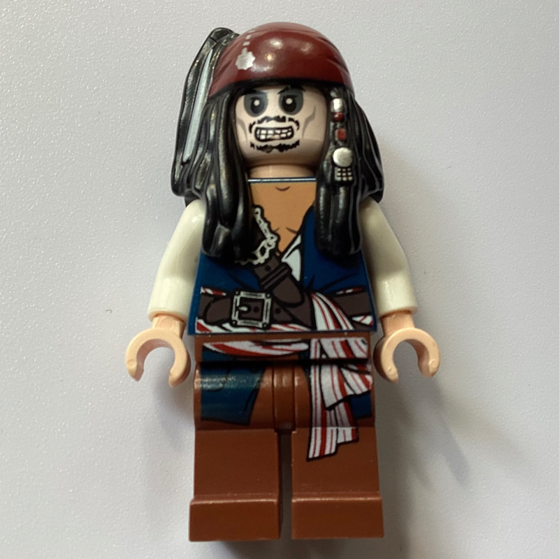 Moineau de capitaine Jack avec le visage de squelette - tête 3626c (Captain Jack Sparrow with Skeleton Face - 3626c Head)