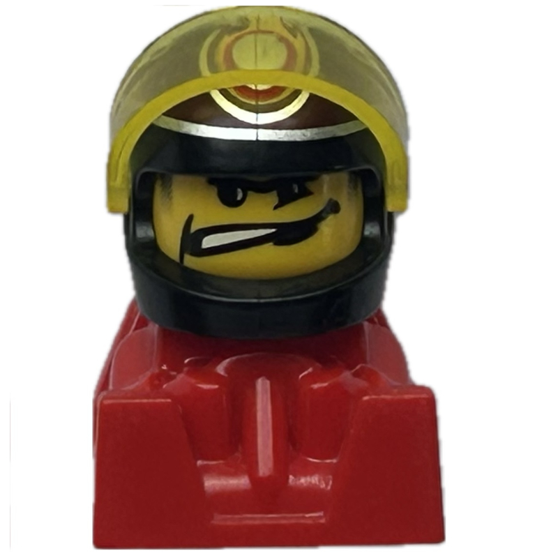 Racer - casque noir, visière transparent-jaune, corps rouge (Racer - Black Helmet,  Trans-Yellow Visor, Red Body)