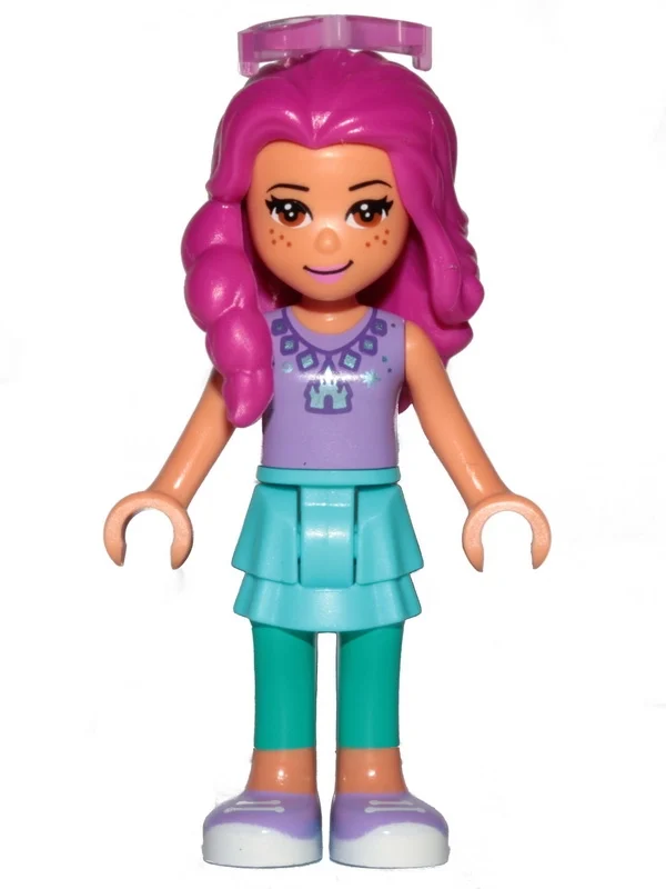 Princesse, haut lavande, jupe azur moyen, cheveux magenta, lunettes de soleil (Princess, Lavender Top, Medium Azure Skirt, Magenta Hair, Sunglasses)