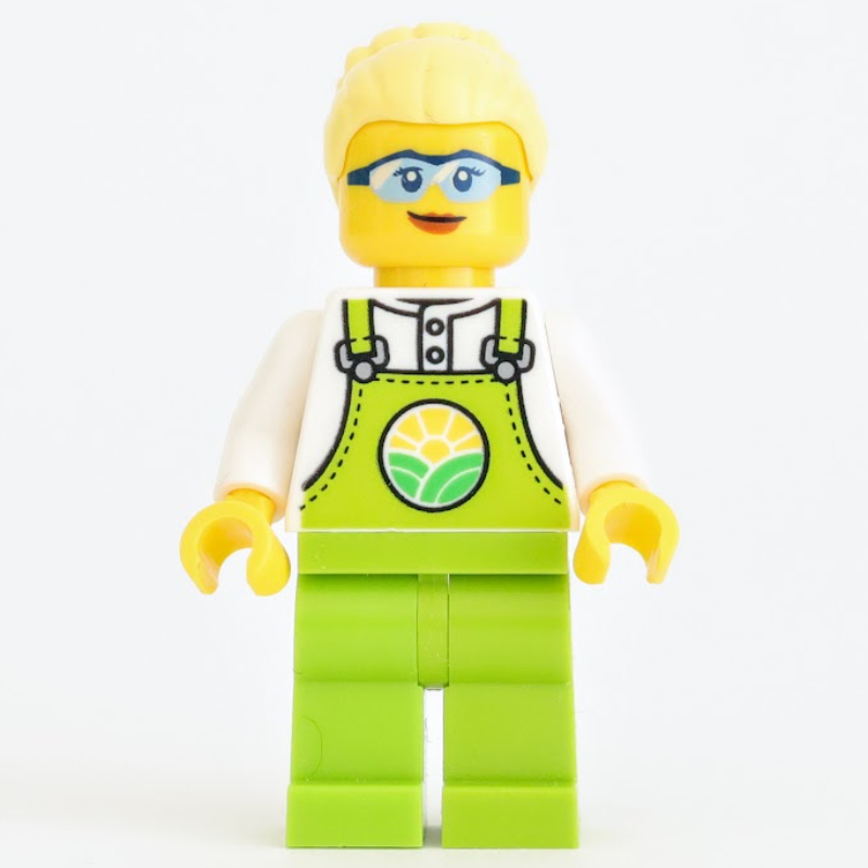 Peach, salopette vert citron (Peach, Lime Overalls)