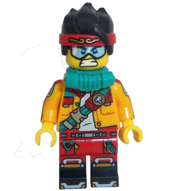 Monkie Kid, veste orange clair vif, appareil respiratoire, lunettes (Monkie Kid, Bright Light Orange Jacket, Breathing Apparatus, Goggles)