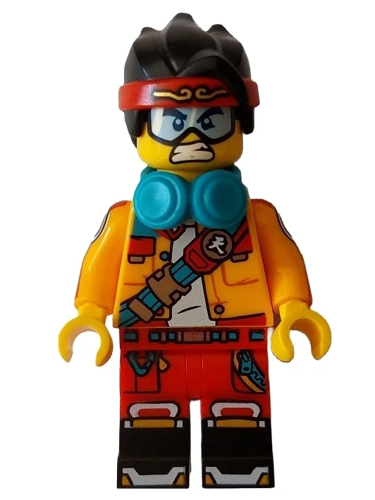 Monkie kid, veste orange clair lumineux, casque (Monkie Kid, Bright Light Orange Jacket, Headphones)