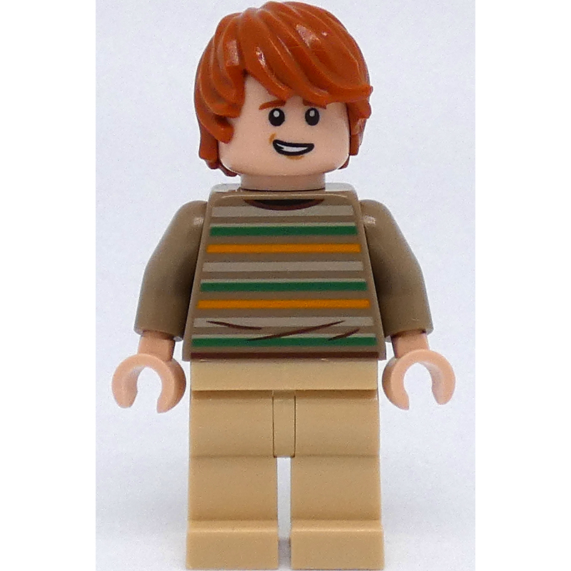 Ron Weasley, pull beige foncé avec rayures vertes et orange (Ron Weasley, Dark Tan Sweater with Green and Orange Stripes)