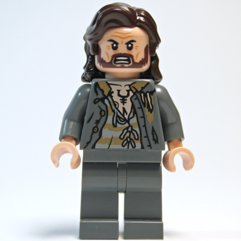 Sirius Black, tenue de prison gris bleuté foncé avec longue veste, jambes unies (Sirius Black, Dark Bluish Gray Prison Outfit with Long Jacket, Plain Legs)