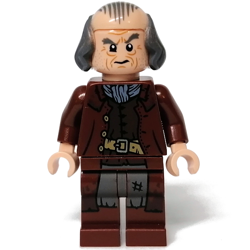 Argus Rusard, chauve sur le dessus, tenue brun rougeâtre (Argus Filch, Bald on Top, Reddish Brown Outfit)
