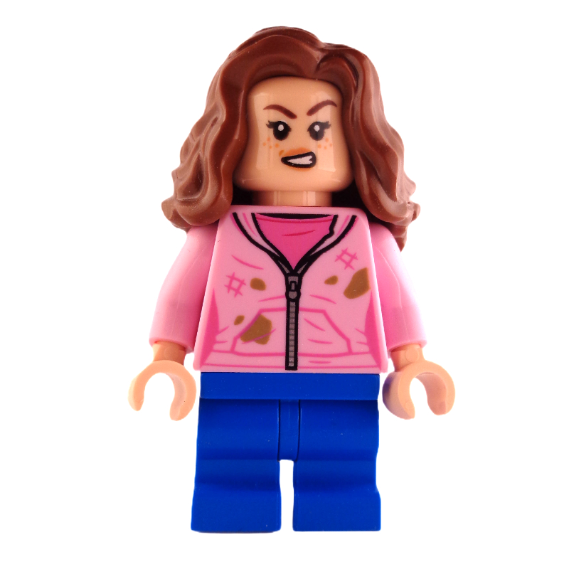 Hermione Granger, sweat à capuche rose vif sur chemise rose foncé, jambes moyennes, en colère (Hermione Granger, Bright Pink Hoodie over Dark Pink Shirt, Medium Legs, Angry)