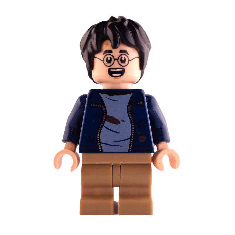 Harry Potter, veste bleu foncé sale, jambes moyennes, bouche ouverte (Harry Potter, Dark Blue Jacket Dirty, Medium Legs, Open Mouth)