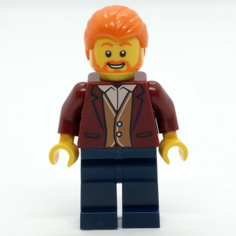 Homme, veste rouge foncé, jambes bleu foncé, cheveux orange (Man, Dark Red Jacket, Dark Blue Legs, Orange Hair)