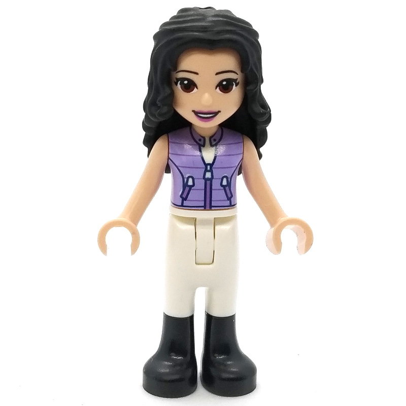 Emma — veste lavande, pantalon blanc, cheveux noirs (Emma - Lavender Jacket, White Pants, Black Hair)