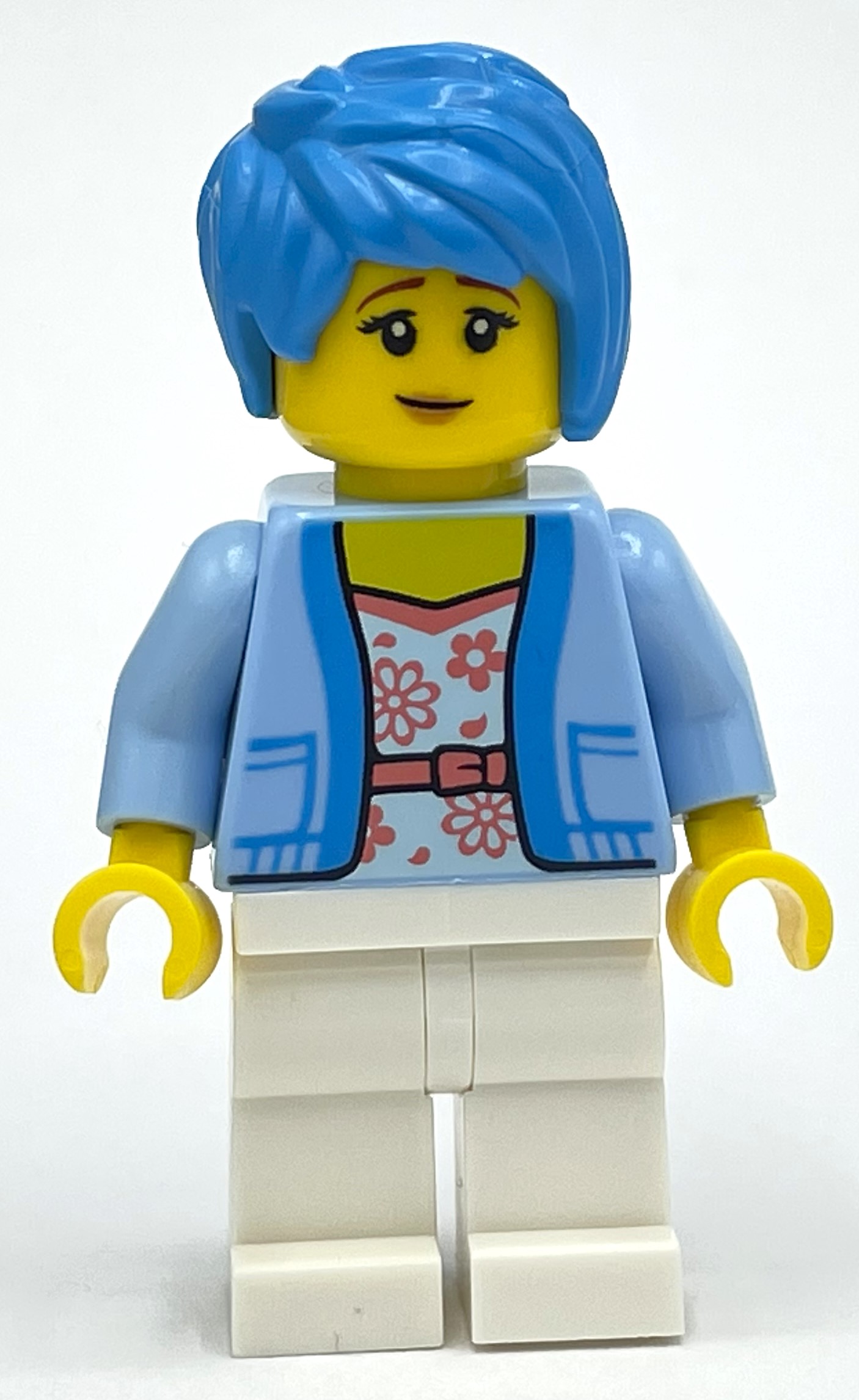 Torse bleu clair vif, jambes blanches, cheveux azur foncé (Bright Light Blue Torso, White Legs, Dark Azure Hair)