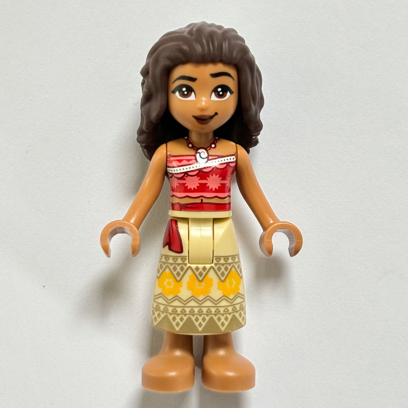 Vaiana — haut rouge, jupe beige foncé (Moana - Red Top, Dark Tan Skirt)