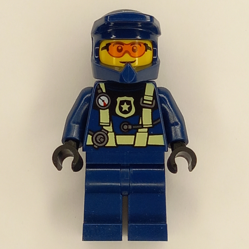 Policier - torse bleu foncé, jambes et casque (Police Officer - Dark Blue Torso, Legs and Helmet)