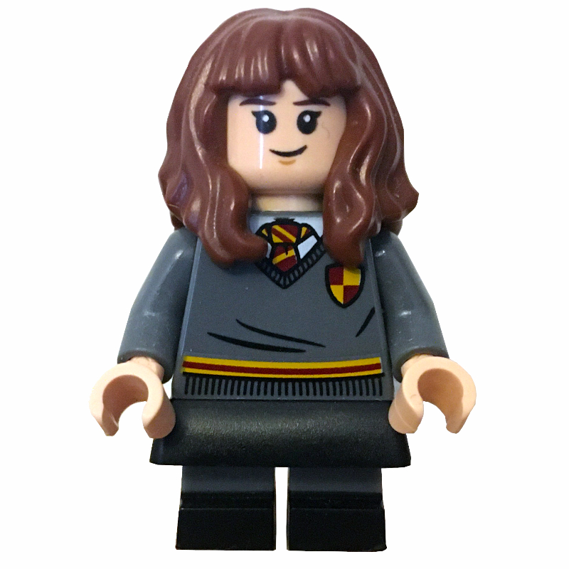 Hermione Granger, pull gryfindor avec crête, jambes courtes, jupe noire (Hermione Granger, Gryffindor Sweater with Crest, Short Legs, Black Skirt)