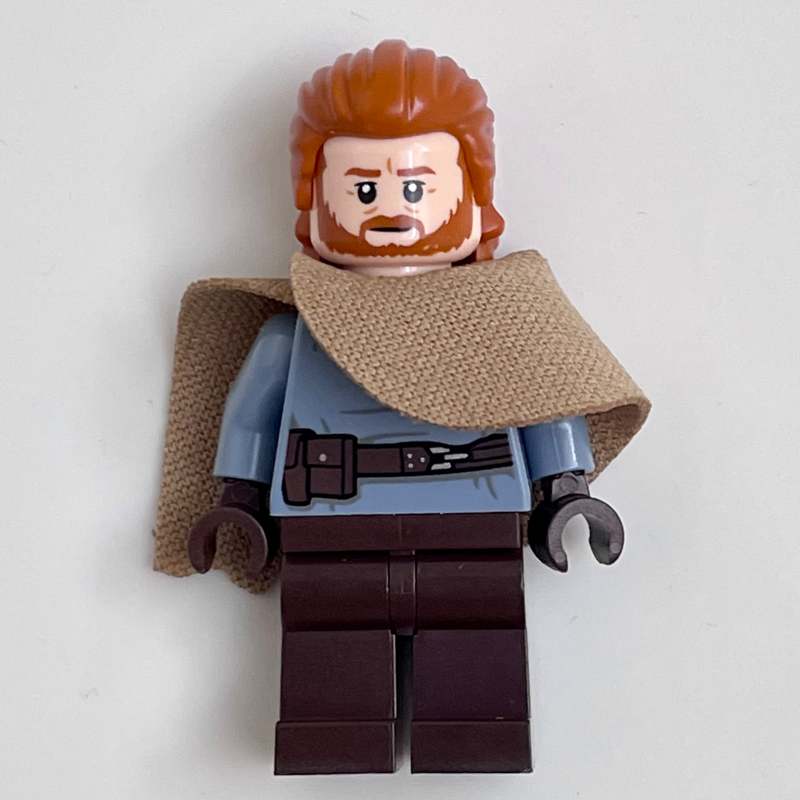 Ben kenobi - torse bleu sable, pattes sourcils foncés, cape (Ben Kenobi - Sand Blue Torso, Dark Brow Legs, Cape)