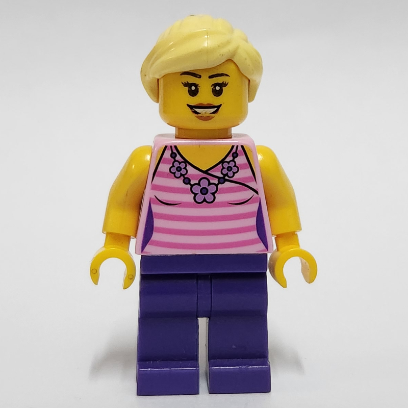 Torse rose vif, jambes pourpre foncé, cheveux jaune clair vif (Bright Pink Torso, Dark Purple Legs, Bright Light Yellow Hair)