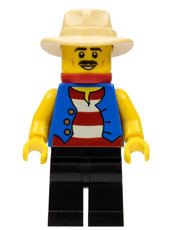 Torse bleu, jambes noires, chapeau beige, mouchoir rouge (Blue Torso, Black Legs, Tan Hat, Red Handkerchief)