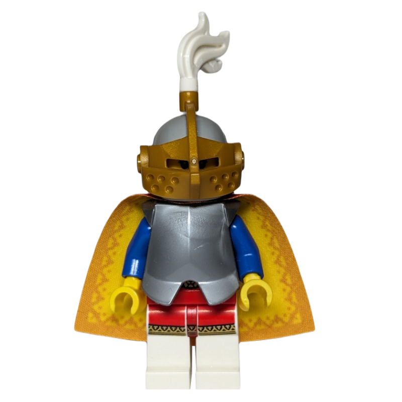 Reine, plastron, cape, casque avec calandre dorée et panache blanc (Queen, Chestplate, Cape, Helmet with Gold Grille and White Plume)