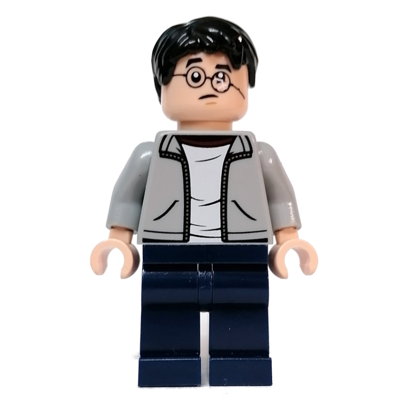 Harry Potter, veste ouverte gris bleuté clair sur chemise blanche, jambes bleu foncé (Harry Potter, Open Light Bluish Gray Jacket over White Shirt, Dark Blue Legs)