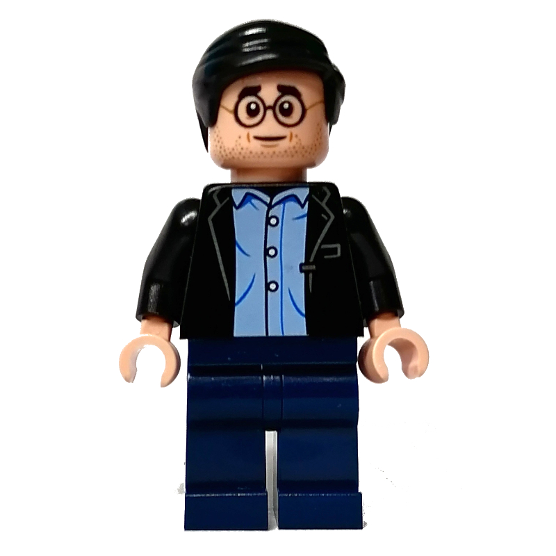 Harry Potter, adulte, veste noire, jambes bleu foncé (Harry Potter, Adult, Black Jacket, Dark Blue Legs)
