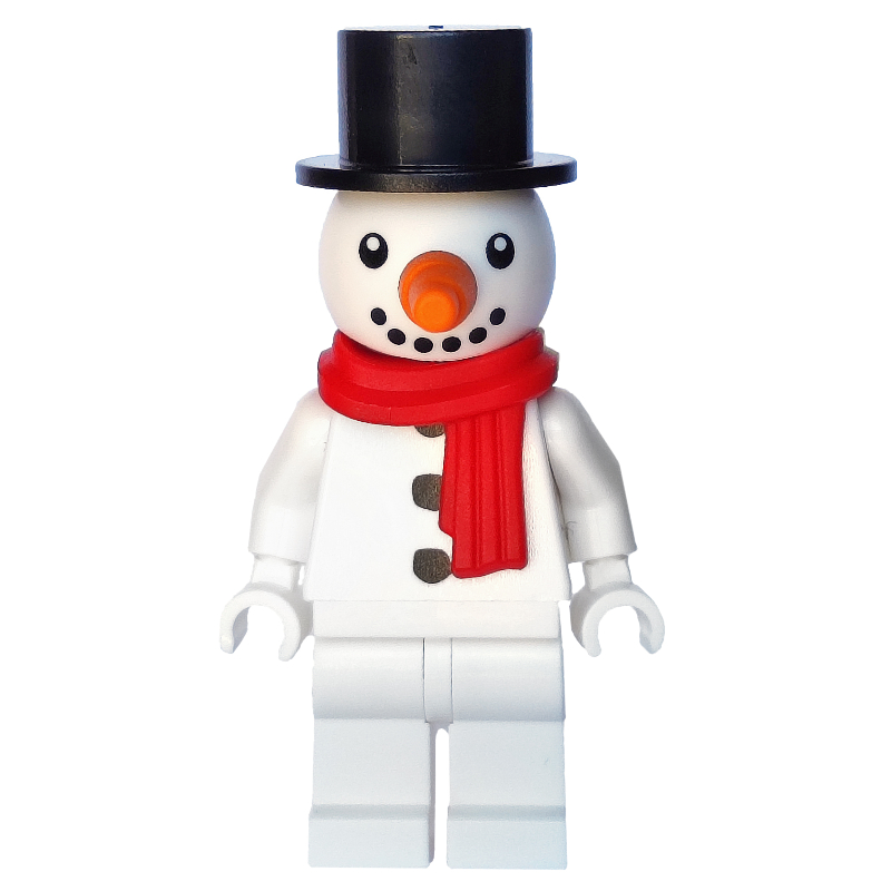 Bonhomme de neige - écharpe rouge, chapeau noir, masque (Snowman - Red Scarf, Black Hat, Mask)