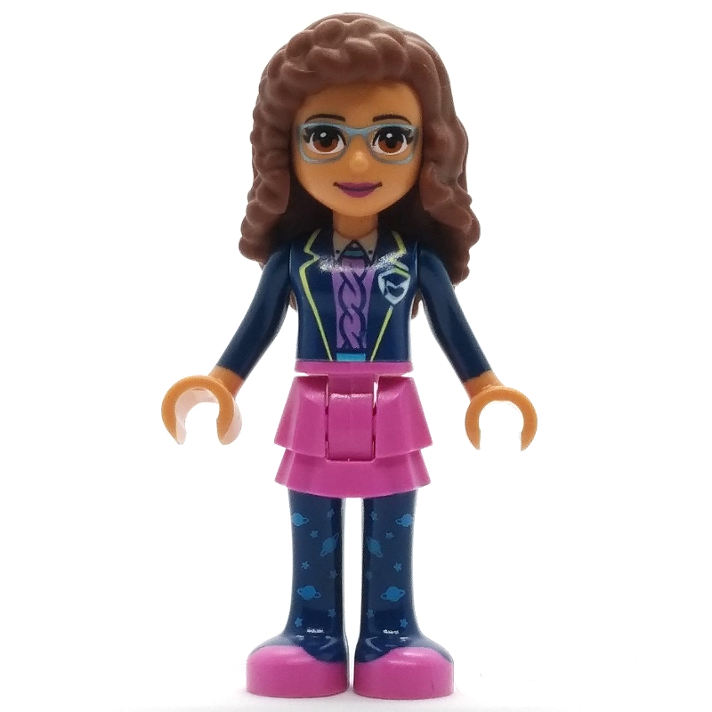 Olivia — veste bleu foncé, jupe rose foncé (Olivia - Dark Blue Jacket, Dark Pink Skirt)