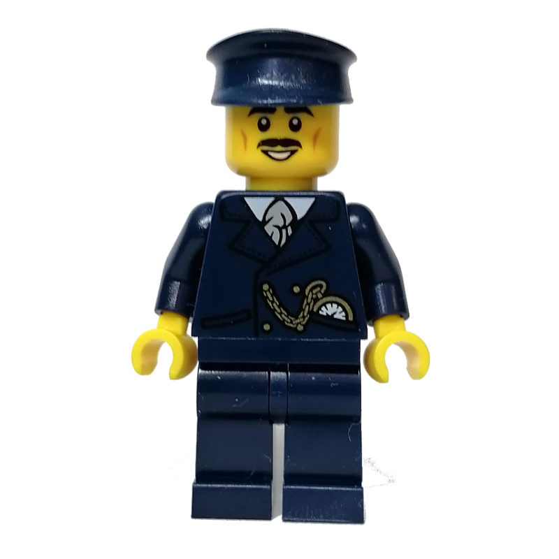 Conducteur de tram, torse bleu foncé, jambes bleu foncé, chapeau bleu foncé (Tram Driver, Dark Blue Torso, Dark Blue Legs, Dark Blue Hat)