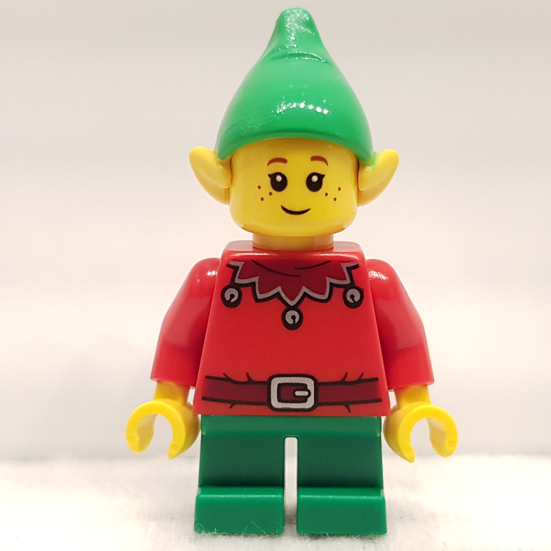 Elf - torse rouge, jambes vertes, chapeau vert vif (Elf - Red Torso, Green Legs, Bright Green Hat)
