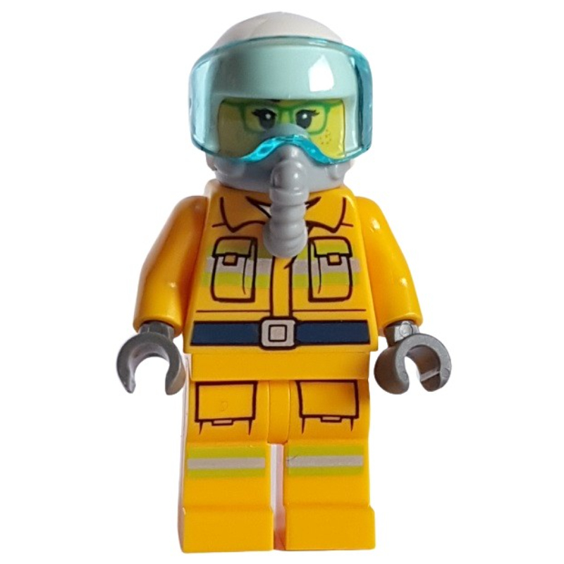 Freya mccloud - pilote, torse orange, jambes orange, casque blanc, appareil respiratoire (Freya McCloud - Pilot, Orange Torso, Orange Legs, White Helmet, Breathing Apparatus)