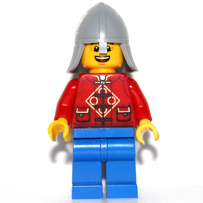 Torse rouge, jambes bleues, casque de chevalier (Red Torso, Blue Legs, Knight Helmet)