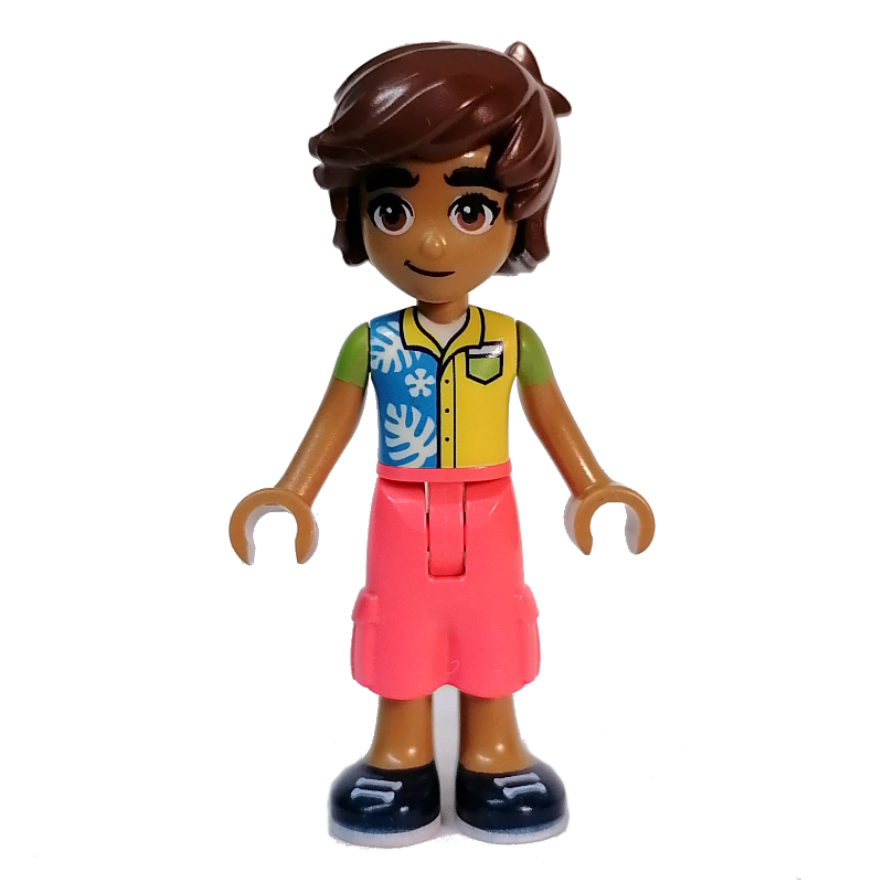 Leo — haut coloré, pantalon corail (Leo - Colored Top, Coral Pants)