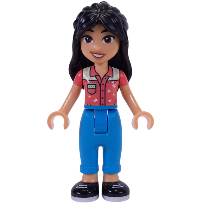 Liann — haut corail, pantalon azur foncé (Liann - Coral Top, Dark Azure Pants)