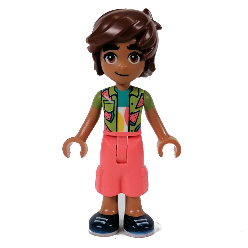 Leo — chemise vert citron, pantalon corail (Leo - Lime Shirt, Coral Pants)