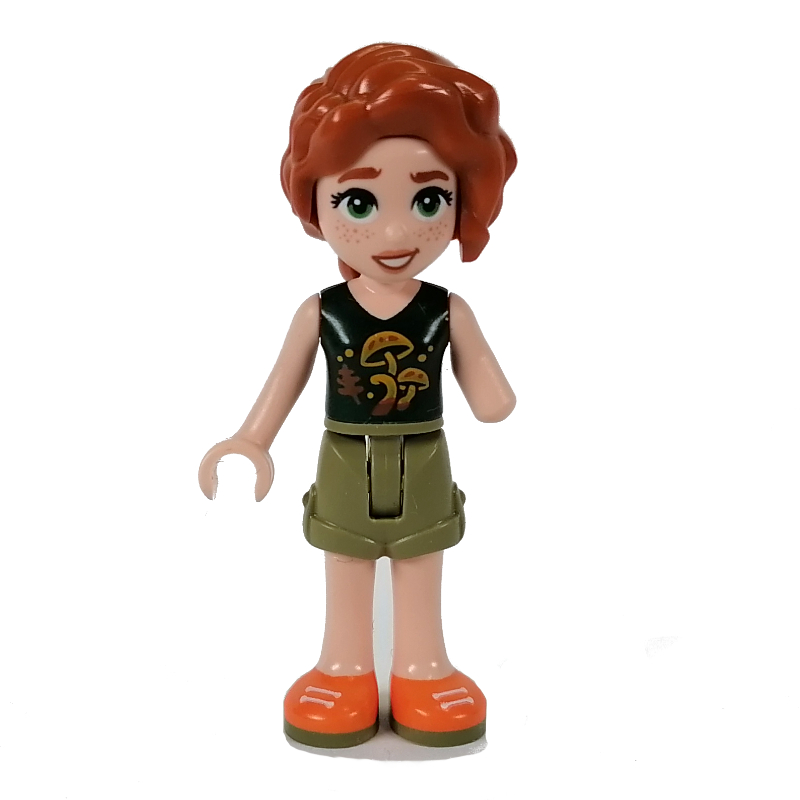 Autumn — haut vert foncé, short vert olive (Autumn - Dark Green Top, Olive Green Shorts)