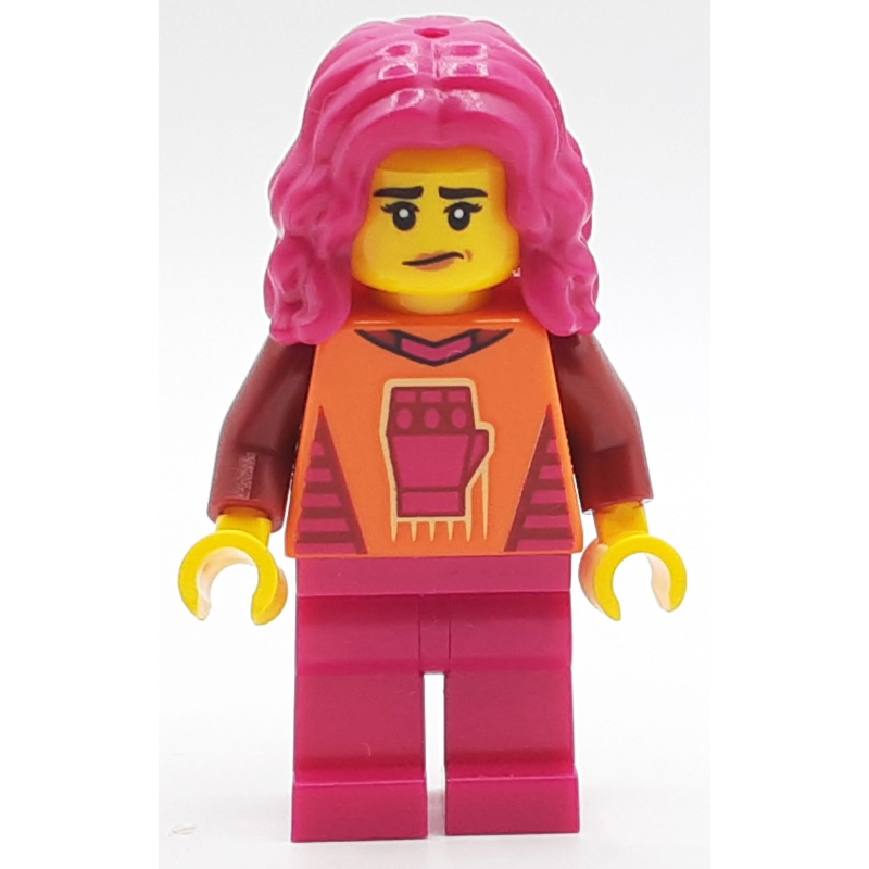 Gamer, haut orange, jambes magenta et cheveux (Gamer, Orange Top, Magenta Legs and Hair)