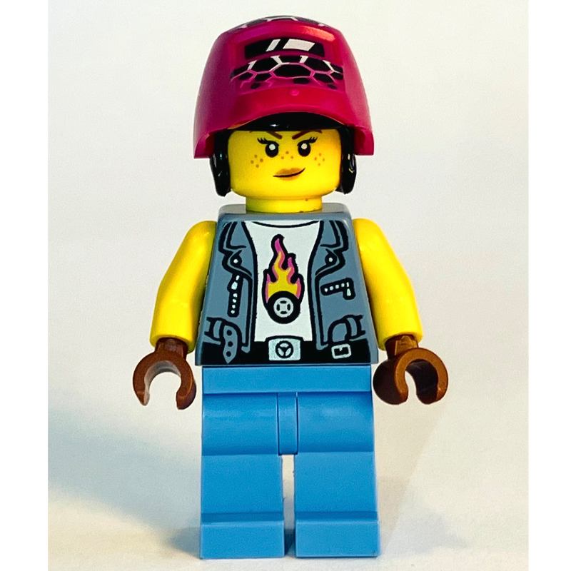Mech max, gilet bleu sable, jambes bleu moyen, cheveux magenta (Mech Max, Sand Blue Vest, Medium Blue Legs, Magenta Hair)