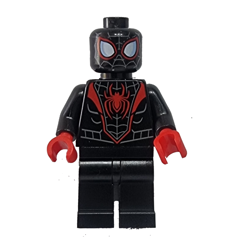 Spider-Man (Miles Morales), mains rouges, sangles grises (Spider-Man (Miles Morales), Red Hands, Gray Face Webbing)