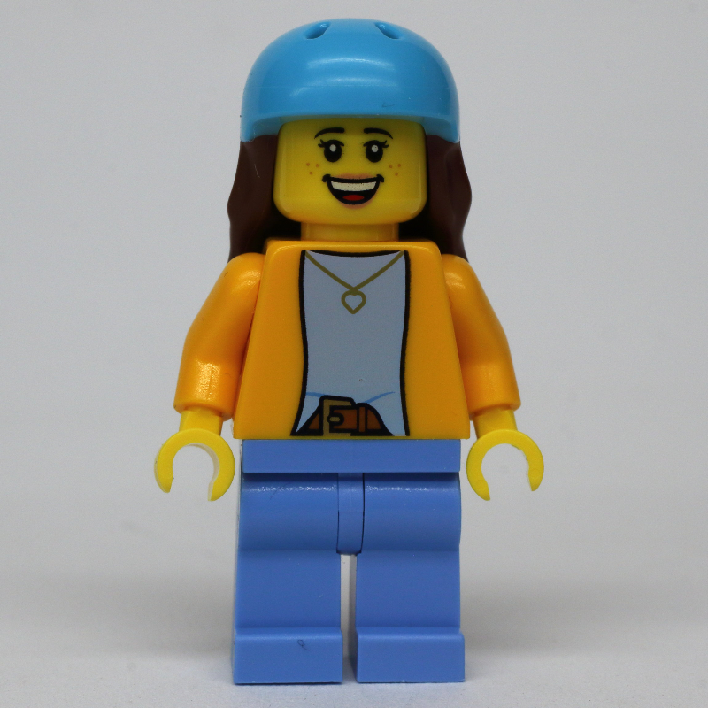 Torse orange, jambes bleues moyennes, casque azur moyen (Orange Torso, Medium Blue Legs, Medium Azure Helmet)