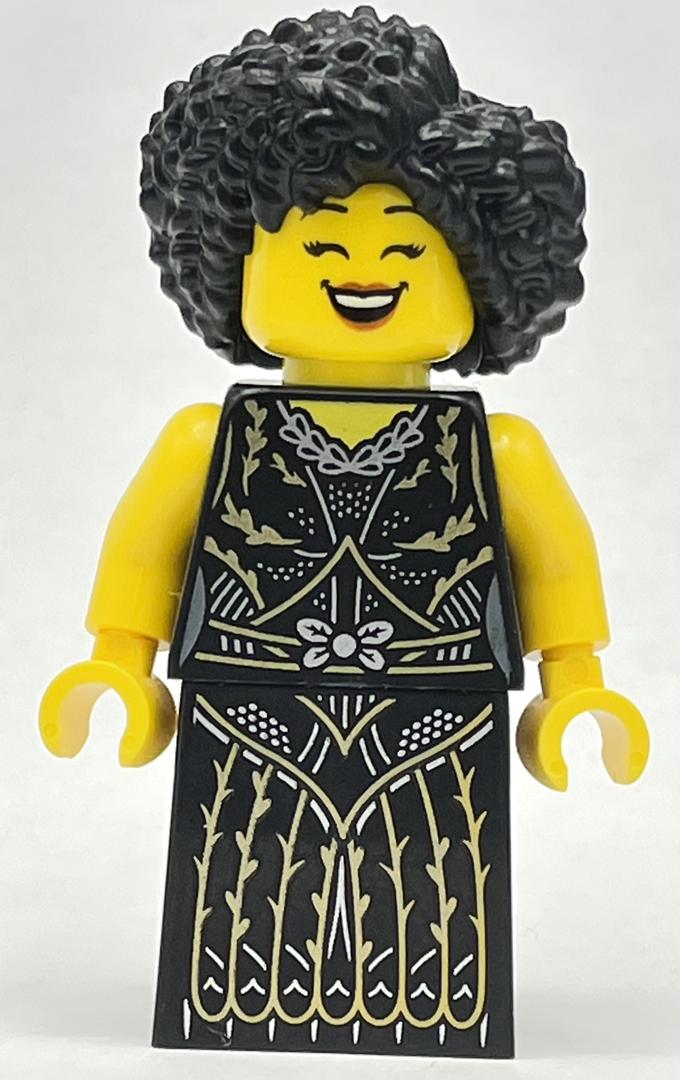 Chanteur de jazz - torse noir, robe noire, cheveux noirs (Jazz Singer - Black Torso, Black Dress, Black Hair)