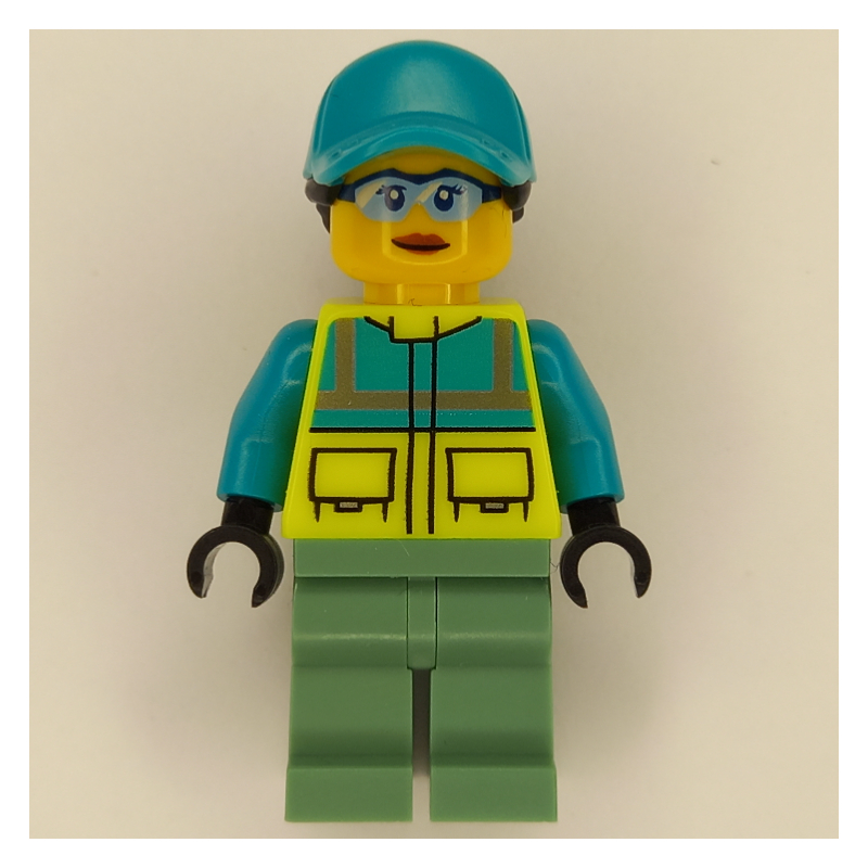 Paramédical - torse jaune vif, jambes vert sable, casquette turquoise foncé (Paramedic - Vibrant Yellow Torso, Sand Green Legs, Dark Turquoise Cap)