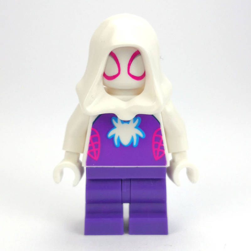 Fantôme-araignée / spider-Gwen, jambes moyennes, blanc motif imprimé araignée (Ghost-Spider / Spider-Gwen, Medium Legs, White Spider Print)