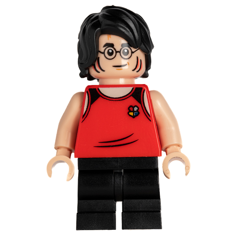 Harry Potter, tenue de plongée rouge uniforme tournoi avec crête de Poudlard, jambes noires (Harry Potter, Tournament Uniform Red Diving Outfit with Hogwarts Crest, Black Legs)