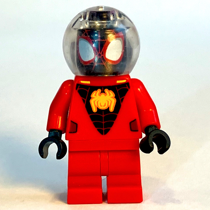 Spin / Spider-Man (Miles Morales), jambes rouges moyennes, casque bulle (Spin / Spider-Man (Miles Morales), Medium Red Legs, Bubble Helmet)