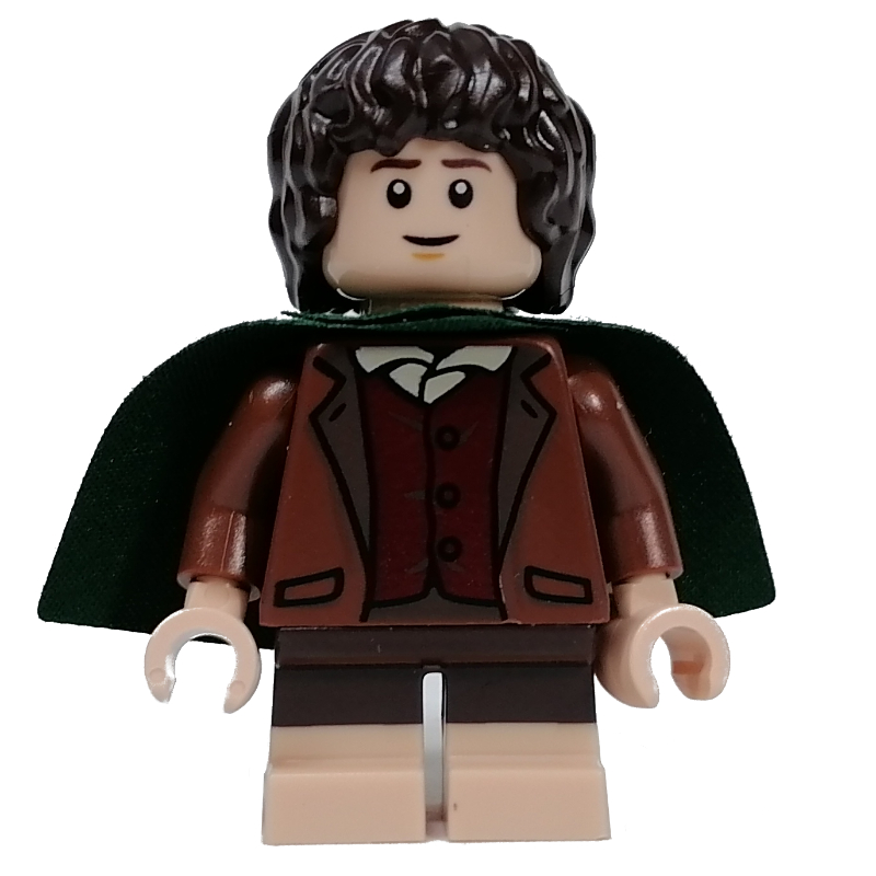 Frodon - cape vert foncé, torse brun rougeâtre (Frodo  - Dark Green Cape, Reddish Brown Torso)