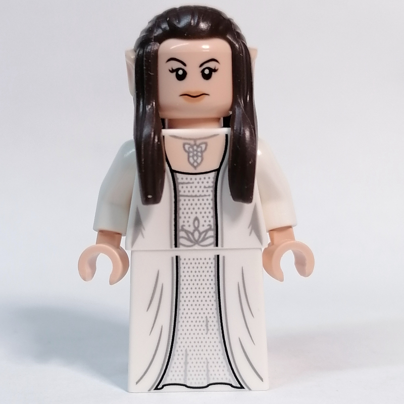 Arwen - torse blanc, robe, cheveux brun foncé (Arwen - White Torso, Dress, Dark Brown Hair)