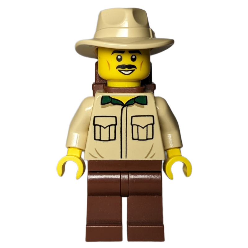 Torse beige, jambes brun rougeâtre, chapeau beige (Tan Torso, Reddish Brown Legs, Tan Hat)