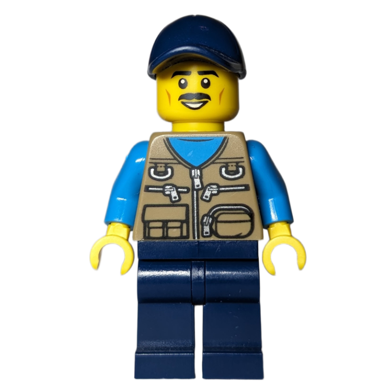Torse beige foncé, jambes bleu foncé, chapeau bleu foncé (Dark Tan Torso, Dark Blue Legs, Dark Blue Hat)