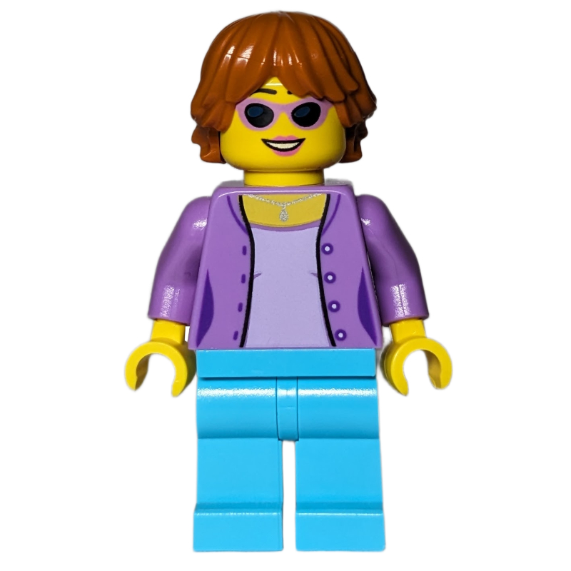 Torse lavande moyen, jambes azur moyen, cheveux orange foncé (Medium Lavender Torso, Medium Azure Legs, Dark Orange Hair)
