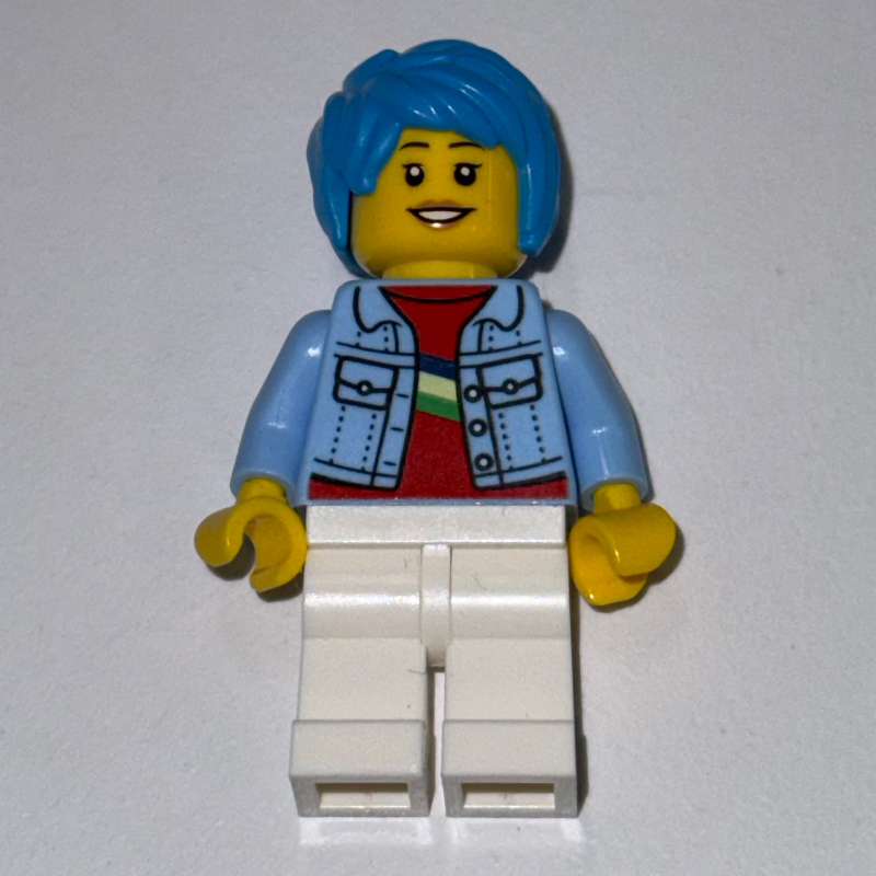 Aki jones - veste bleu clair, jambes blanches, cheveux azur foncés (Aki Jones - Bright Light Blue Jacket, White Legs, Dark Azure Hair)