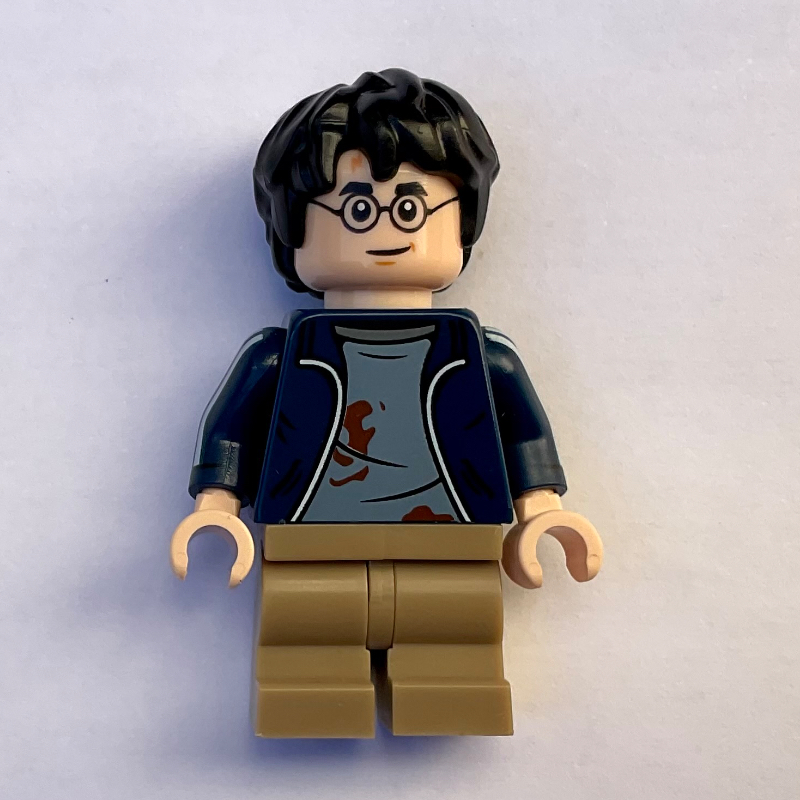 Harry Potter, veste bleu foncé sale, jambes moyennes, bras avec motif imprimé (Harry Potter, Dark Blue Jacket Dirty, Medium Legs, Printed Arms)